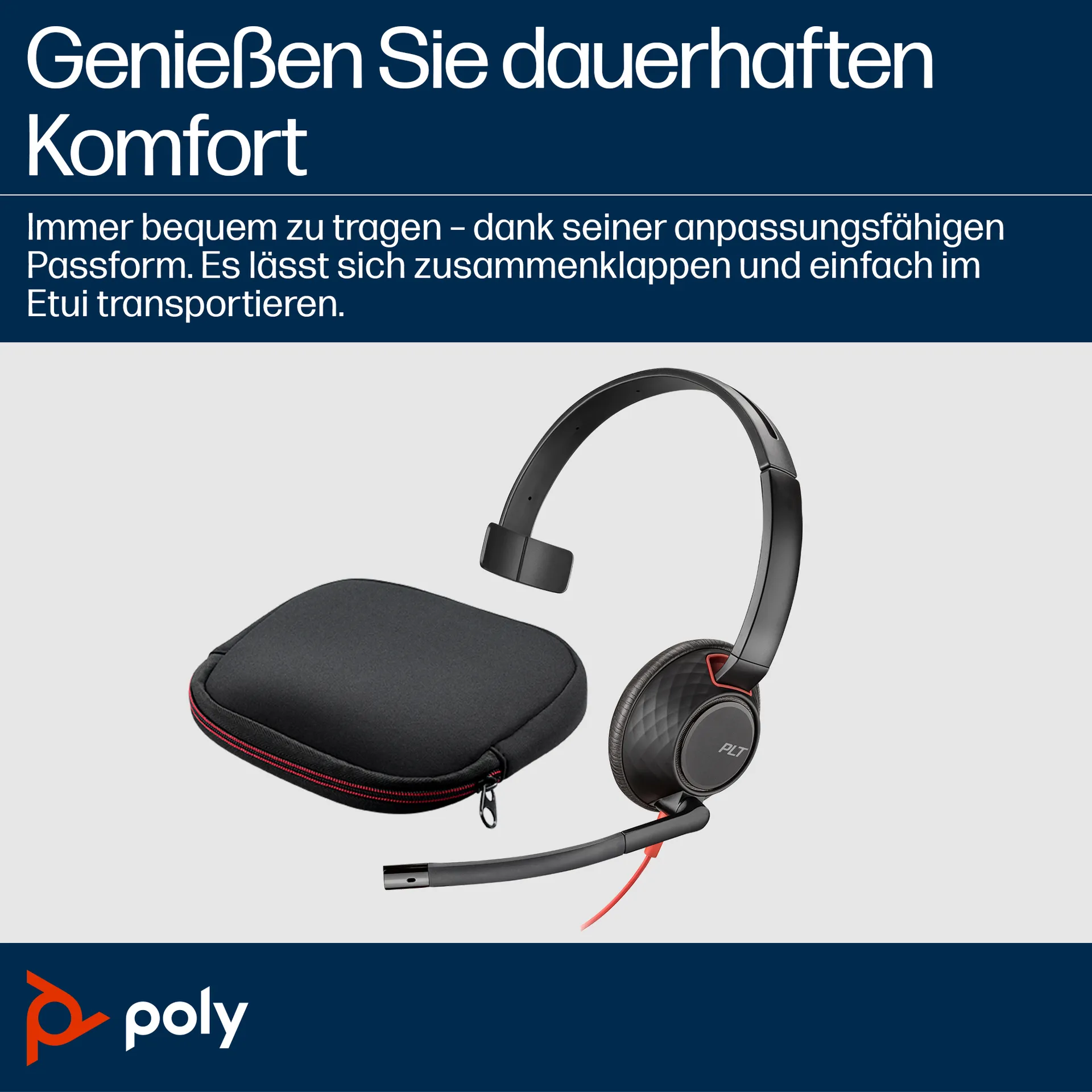 HP Poly Blackwire 5210 Monaural USB-C-Headset +3,5-mm-Stecker +USB-C/A-Adapter – Bild 3