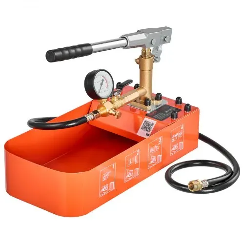 VEVOR Hydraulische Abdrückpumpe Druckprüfpumpe 7,57 L 0-50 bar Einzelventil, Handdruckpumpe mit Manometer und Tank, für Rohrleitungen, Wasserleitungen, Heizungen, Druck- und Leckprüfung – Bild 8