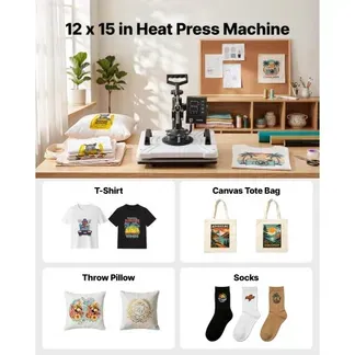 VEVOR Transferpresse 29x38cm Sublimationmaschine 900W Textilpresse, Schwenkarm Schnelles & Gleichmäßiges Aufheizen Zeit- & Temperaturregelung T-Shirts Stoffbeutel Kissenbezüge Socken VEVOR Transferpresse 29x38cm Sublimationmaschine 900W Textilpresse, Schwenkarm Schnelles & Gleichmäßiges Aufheizen Zeit- & Temperaturregelung T-Shirts Stoffbeutel Kissenbezüge Socken