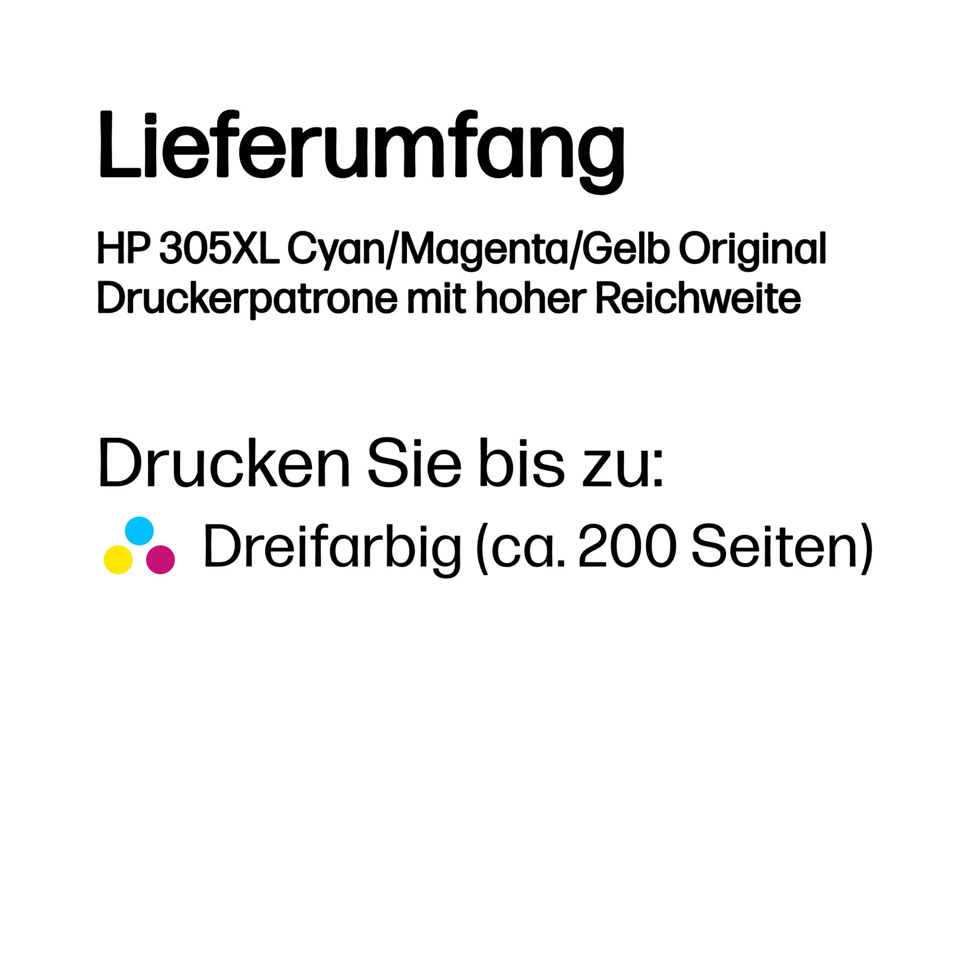 HP 305XL Cyan/Magenta/Gelb Original Druckerpatrone mit hoher Reichweite – Bild 3