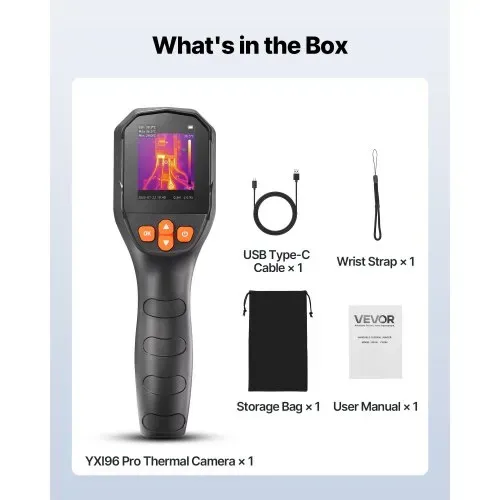 VEVOR Wärmebildkamera, TISR Superauflösung 240x180, handheld Thermokamera mit 2 MP visueller Kamera, 96x96 IR-Auflösung, 25 Hz Bildwiederholfrequenz, -20 -550 °C, 4 Bildmodi & 6 Farbpaletten – Bild 6