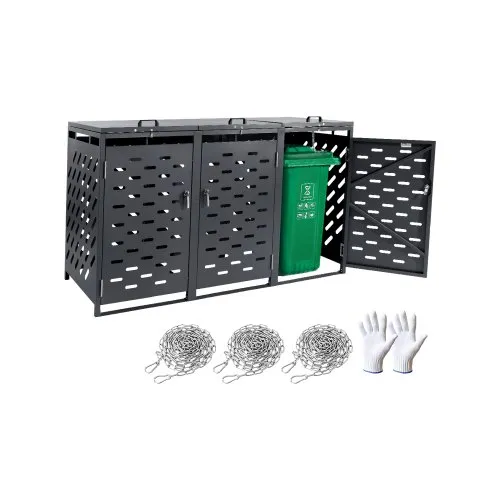 VEVOR Mülltonnenbox, 3 x 240L Mülltonnenhaus, Mülltonnenverkleidung, Mülltonnenverkleidung, abschließbarer Mülltonnen-Aufbewahrungsschuppen, für Mülltonne, Garten, Hinterhof und Terrasse VEVOR Mülltonnenbox, 3 x 240L Mülltonnenhaus, Mülltonnenverkleidung, Mülltonnenverkleidung, abschließbarer Mülltonnen-Aufbewahrungsschuppen, für Mülltonne, Garten, Hinterhof und Terrasse