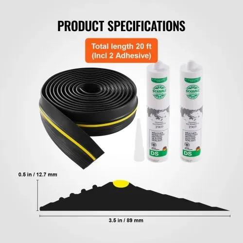 VEVOR Dichtungsset für Garagentorschwellen, 6,09 m U-Form + O-Ring, universelle PVC-Dichtungsleiste für Garagentorunterteile, kombinierbar mit wetterfestem Dichtungsstreifen für Garagenschwellen – Bild 5