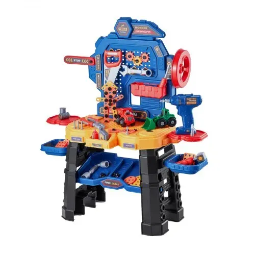 VEVOR Kinder-Werkbank, 181-teilig, Werkzeugbank mit realistischen Werkzeugen und elektrischer Bohrmaschine, Bauwerkzeuge für Kinder, Kleinkind-Werkbank-Lernspielzeug für Kinder ab 3 Jahren – Bild 8