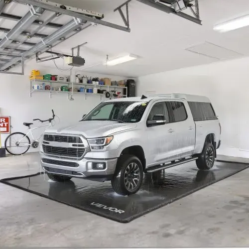 VEVOR Auffangmatte PVC-Garagenbodenmatte rutschfest (2,6 x 6,1 x 0,03 m) mit Abziehbesen, strapazierfähiger & wasserfester Auffangschutz Bodenschutz vor Schnee Regen Schlamm, Garagenmatte Schwarz – Bild 7