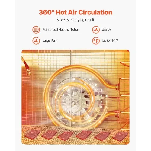 VEVOR Dörrgerät Dörrautomat 8 Edelstahlschalen, elektrischer 400 W Futtertrockner mit einstellbarer Temperatur, Gefriertrockner für Trockenfleisch Fleisch Obst Gemüse Kräuter Hundeleckerlis VEVOR Dörrgerät Dörrautomat 8 Edelstahlschalen, elektrischer 400 W Futtertrockner mit einstellbarer Temperatur, Gefriertrockner für Trockenfleisch Fleisch Obst Gemüse Kräuter Hundeleckerlis