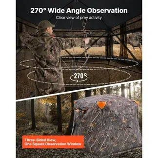 VEVOR Jagdversteck 270° durchsichtiges Bodenversteck, 4–5 Personen Pop-Up-Hirschversteck für die Jagd mit Tragetasche, tragbares, belastbares Jagdzelt Durchsichtnetz für Hirsch Tarnfarbe VEVOR Jagdversteck 270° durchsichtiges Bodenversteck, 4–5 Personen Pop-Up-Hirschversteck für die Jagd mit Tragetasche, tragbares, belastbares Jagdzelt Durchsichtnetz für Hirsch Tarnfarbe