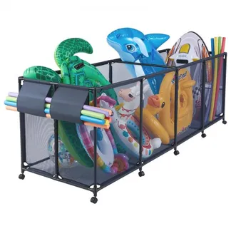 VEVOR Pool Aufbewahrungsbehälter 2620x815x890 mm, Organizer mit Seitentaschen, Metallrahmen, Netzkorb, Aufbewahrungsbox, Organisationskorb, Aufbewahrungskorb, Aufbewahrungswagen für Poolspielzeug VEVOR Pool Aufbewahrungsbehälter 2620x815x890 mm, Organizer mit Seitentaschen, Metallrahmen, Netzkorb, Aufbewahrungsbox, Organisationskorb, Aufbewahrungskorb, Aufbewahrungswagen für Poolspielzeug