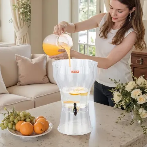 VEVOR Getränkespender (13 L) für Partys, Saftspender aus Kunststoff mit tropfsicherem Zapfhahn Wasserspender für Restaurants Hotels Partys, Limonade Eistee selbstgemachte Getränke Spender – Bild 7