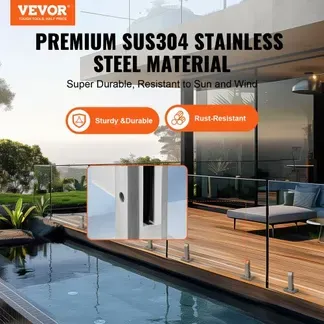 VEVOR Glasklemme, 10 Stück quadratische Glasgeländerhalterung für 0,31″-0,47″ gehärtetes Glas, Glasmontageklemme aus Edelstahl 304, 0,12″ dicke Glasregalhalterung für Balkon, Garten, Treppe, Silber VEVOR Glasklemme, 10 Stück quadratische Glasgeländerhalterung für 0,31″-0,47″ gehärtetes Glas, Glasmontageklemme aus Edelstahl 304, 0,12″ dicke Glasregalhalterung für Balkon, Garten, Treppe, Silber