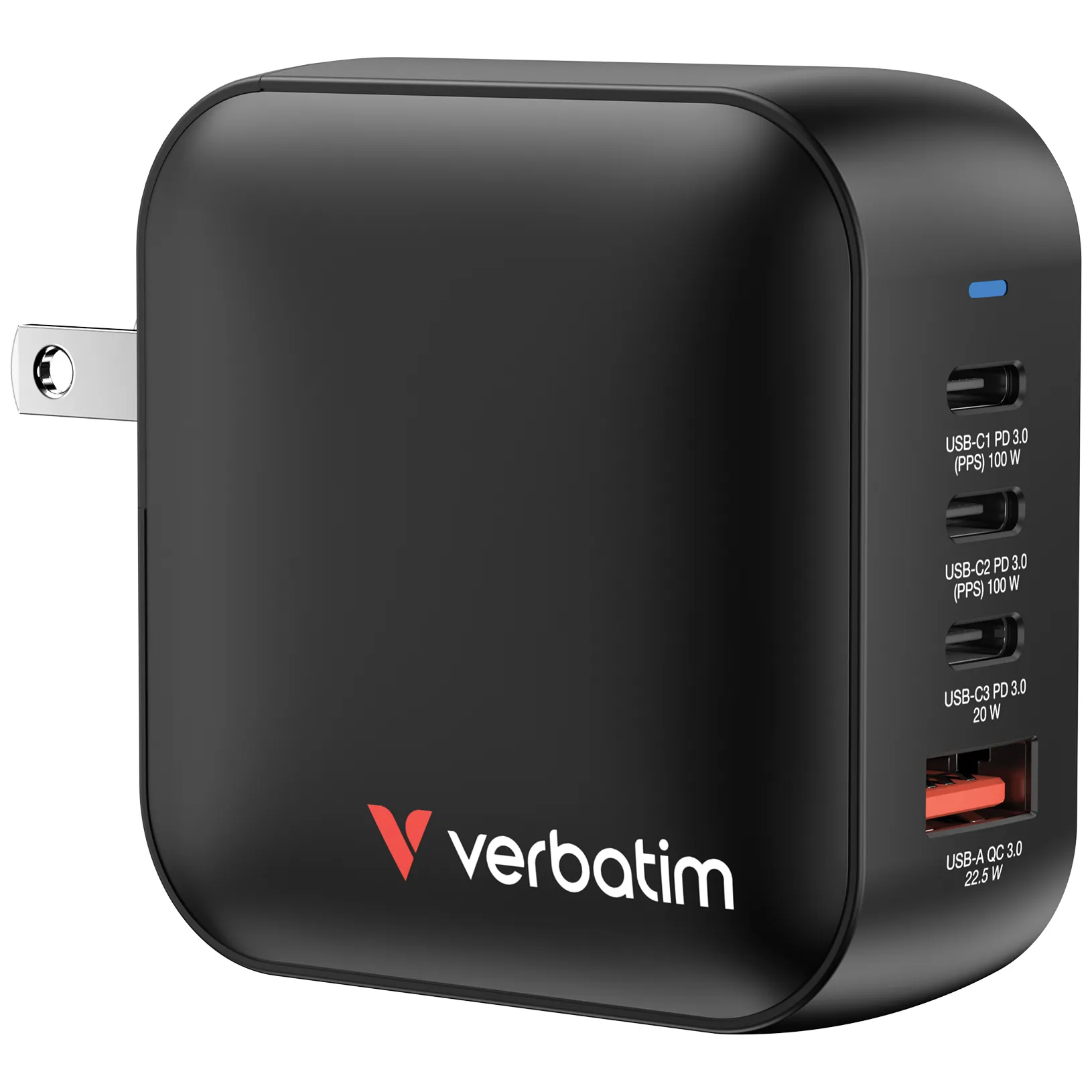 Verbatim Mini GaN Charger 100W Universal Schwarz AC Schnellladung Drinnen Verbatim Mini GaN Charger 100W Universal Schwarz AC Schnellladung Drinnen
