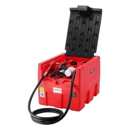 VEVOR Tragbarer Diesel- und Benzintank, 48 Gallonen, 10,6 GPM Durchflussrate, Dieselkraftstofftank mit 12 V elektrischer Transferpumpe, 13,1 Fuß Schlauch, automatische Tankdüse, Transfertank für einfachen Kraftstofftransport, rot – Bild 8