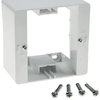 DELPHI Aufputz-Rahmen, weiß 80x80x45mm, mit Montagebohrung DELPHI Aufputz-Rahmen, weiß 80x80x45mm, mit Montagebohrung