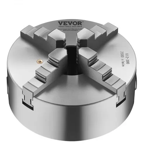 VEVOR 4-Backen-Drehfutter, φ200 mm, selbstzentrierendes Spannfutter mit 38,1-mm-8-Gewindeträgerplatte, 4-200 mm Spannbereich mit T-Schlüsselschrauben, HT300-Material, für Holz-Metall-Drehmaschinen – Bild 8