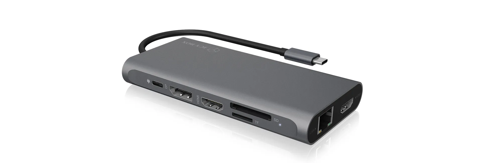 ICY BOX IB-DK4050-CPD, 12 in 1 USB Type-C® Notebook DockingStationk 2x HDMI 4K60Hz, 1x DP 4k60Hz – Bild 3