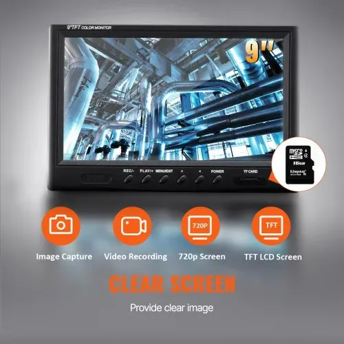VEVOR Kanalkamera 50m, 23cm Rohrinspektionskamera mit 512-Hz-Ortung, DVR-Funktion, IP68-Kamera mit 12 einstellbaren LEDs, einer 16-GB-SD-Karte für Abwasserleitungen, Kanal- & Abflussrohrinstallation – Bild 2