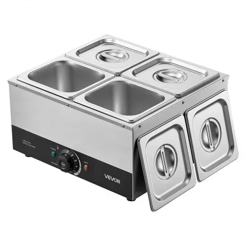 VEVOR Schokoladenschmelzmaschine 4 Abnehmbare Behälter Edelstahl 1,2 kW, für Bäckereien, Konditoreien und Restaurants, mit Temperaturregelung 30–85 ℃, Trockenlaufschutz, Schokoladentempiermaschine – Bild 10