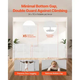 VEVOR einziehbares Babygitter Hundegitter ausziehbar auf 280 cm Breite / 87 cm Höhe, Haustiergitter Schutzgitter aus Netzmaterial für Innentreppen Türen Flure Spielzimmer, Treppenschutzgitter weiß VEVOR einziehbares Babygitter Hundegitter ausziehbar auf 280 cm Breite / 87 cm Höhe, Haustiergitter Schutzgitter aus Netzmaterial für Innentreppen Türen Flure Spielzimmer, Treppenschutzgitter weiß