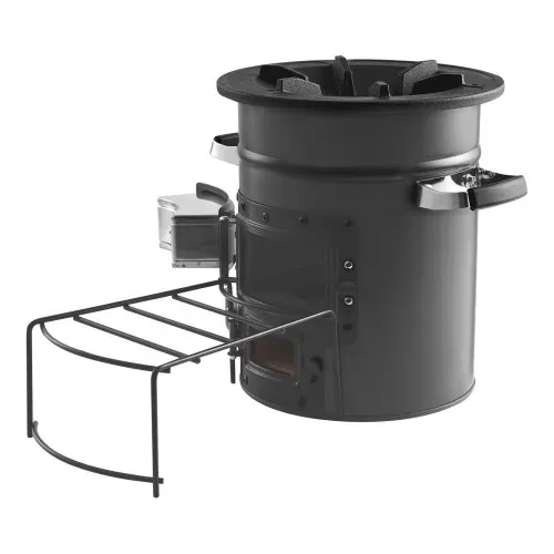 VEVOR Raketenofen, BBQ Rakete Holzofen mit Tragetasche, SPCC-Stahl, Doppeltür, zum Verbrennen von Zweigen, Stöcken oder Holzkohle zum Outdoor Kochen, Camping Outdoor-Campingkocher, Campinggrill – Bild 8