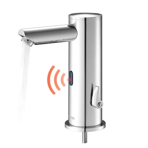 VEVOR berührungsloser Waschtischhahn Sensorhahn Badezimmer, automatische Waschtischarmatur, freihändig einstellbarer Einhebelmischer, batteriebetriebener Wasserhahn gebürstetes Nickelsilber VEVOR berührungsloser Waschtischhahn Sensorhahn Badezimmer, automatische Waschtischarmatur, freihändig einstellbarer Einhebelmischer, batteriebetriebener Wasserhahn gebürstetes Nickelsilber