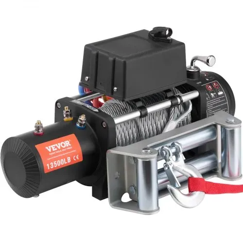 VEVOR Elektrische Seilwinde, 13.500 lb, 12 V DC LKW-Winde mit Φ3/8 Zoll x 80 Fuß Stahlkabel-Rollenführung, kabellose und kabelgebundene Fernbedienung, IP55 wasserdicht zum Abschleppen von Geländewagen, Jeeps, LKWs, Anhängern und Booten – Bild 9