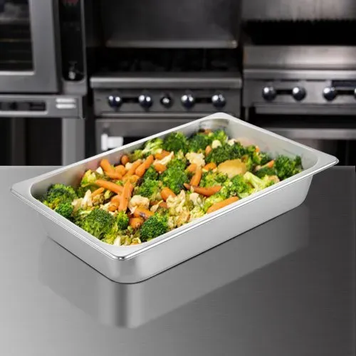 VEVOR Edelstahl Behälter 6 Stk. Speisebehälter Essens Behälter, Antihaft Teller, 537 x 330 x 90 mm kommerzieller Warmhaltebehälter für Speisen, Torten, Aufläufe, Hotelpfanne Tisch Food Pan – Bild 7