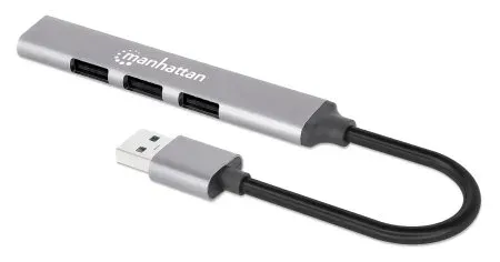Manhattan 168427 Schnittstellen-Hub USB 3.2 Gen 1 (3.1 Gen 1) Type-A 5000 Mbit/s Grau Manhattan 168427 Schnittstellen-Hub USB 3.2 Gen 1 (3.1 Gen 1) Type-A 5000 Mbit/s Grau