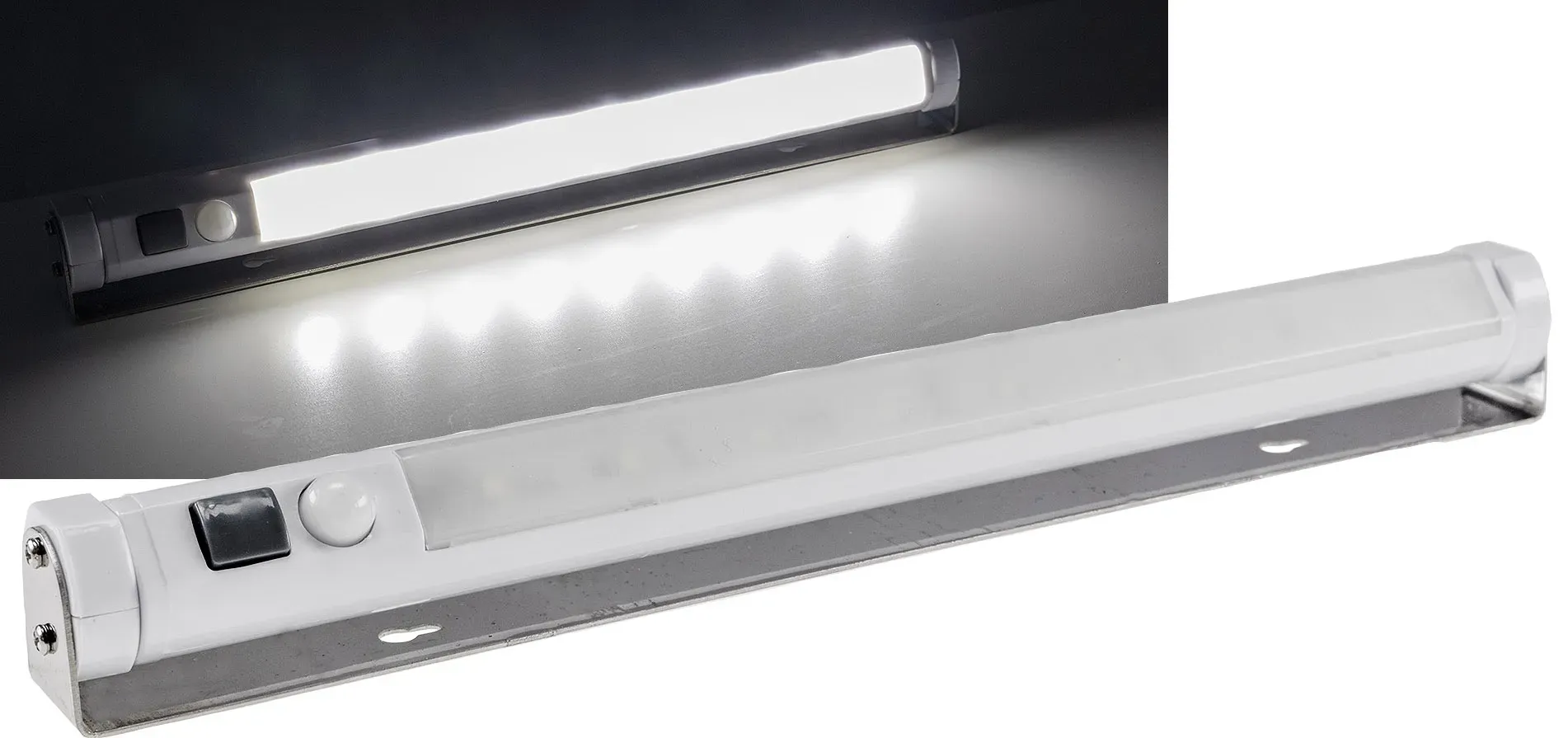 LED Unterbauleuchte mit Bewegungsmelder Batteriebet., 9 SMD LEDs, 80lm, weiß LED Unterbauleuchte mit Bewegungsmelder Batteriebet., 9 SMD LEDs, 80lm, weiß