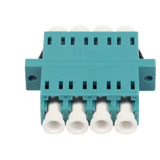 LWL-Kupplung,LC-Buchse/LC-Buchse, 50/125u Multimode OM3, aqua, Quad, PVC, mit Flansch, Synergy 21, LWL-Kupplung,LC-Buchse/LC-Buchse, 50/125u Multimode OM3, aqua, Quad, PVC, mit Flansch, Synergy 21,