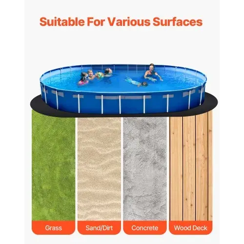 VEVOR Ovale Poolunterlage, 3,6x7,3 m, Bodenplane für oberirdische Schwimmbecken, extra dicke Bodenschutzplane, Poolmatte aus Geotextilmaterial, verlängert die Lebensdauer der Folie – Bild 5