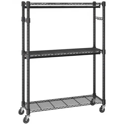VEVOR 3-lagiger Rollbarer Kleiderständer Garderobenständer Kleiderstangen, 204 cm Höhe Stahl Kleiderständer 182 kg Belastbar, Strapazierfähig Ständer für Schlafzimmer, Wäscheraum, Ankleidezimmer usw. – Bild 8