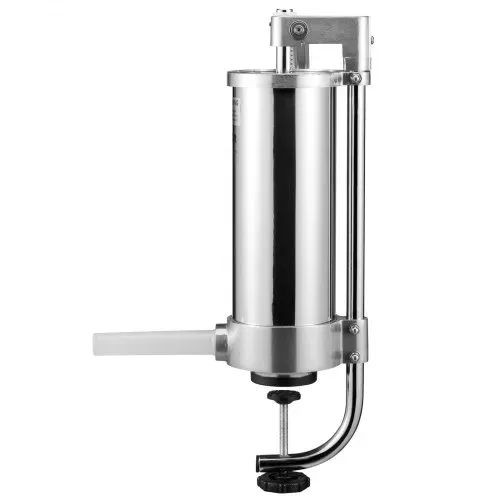 VEVOR Manueller Wurstfüller Wurstfüllmaschine 3 L, Edelstahl + Aluminium Professionelle Silberne Wurstmaschine inkl. 16 / 19 / 22 mm Füllrohre, Vertikale Wurstpresse mit Tischklemme Hausgemacht – Bild 10