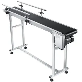 VEVOR Bandförderer 1498,6×198,1mm Fördertisch Hochleistungs-Edelstahl-Motorbandförderer für Tintenstrahl-Codierungsanwendungen angetriebenes PVC-Band einstellbare Geschwindigkeit (doppelte Leitplanke) VEVOR Bandförderer 1498,6×198,1mm Fördertisch Hochleistungs-Edelstahl-Motorbandförderer für Tintenstrahl-Codierungsanwendungen angetriebenes PVC-Band einstellbare Geschwindigkeit (doppelte Leitplanke)