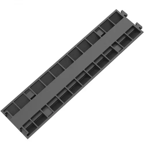 VEVR Kabelschutzmatte 3 Stück 2 Kanal, 101 x 25 x 5 cm Überfahrschutz für Kabel, Kabelbrücke 5T aus Handelsüblichem Thermoplastischem Gummi mit Modularem Design für Parkplätze, Lagerhäuser, Schwarz – Bild 10