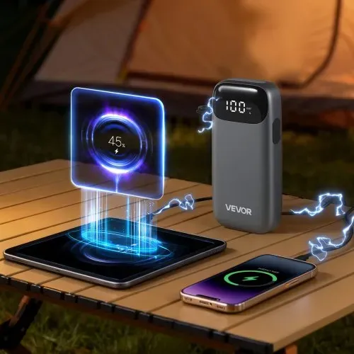 VEVOR Starthilfe Powerbank, Starthilfegerät 6000A Spitzenstrom mit LED-Taschenlampe & Kabel für Motor bis zu 10L Diesel/Benzin, Autobatterie Booster mit Schnellladung & Sicherheitsschutz für Notfall – Bild 7