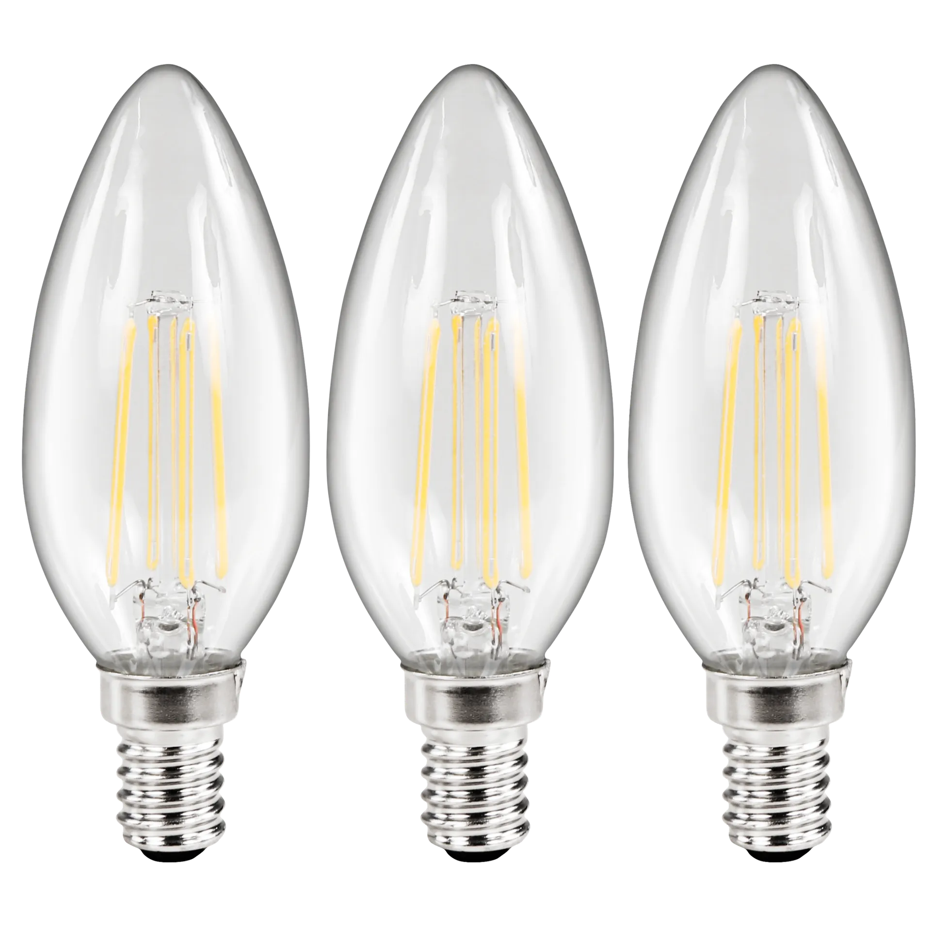 LED Filament Set McShine, 3x Kerzenlampe, E14, 3.6W, 360lm, warmweiß, klar LED Filament Set McShine, 3x Kerzenlampe, E14, 3.6W, 360lm, warmweiß, klar