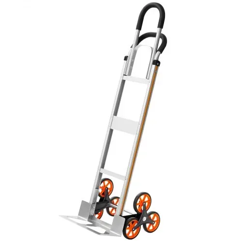 VEVOR Treppensackkarre Klappbar, Sackkarre 150 kg Tragkraft, Treppensteiger aus Aluminiumlegierung mit Teleskopgriff, 6 Rädern & 2 Spanngurten, Stapelkarre für Haushalt, Einkauf & Lager – Bild 8