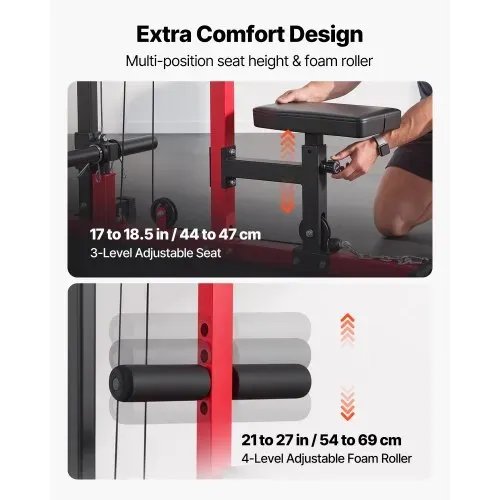 VEVOR Latzugstation, 2-in-1 Latzugturm, ca. 227 kg Belastbare Gewichtsauflage, Kraftstation mit Latzugstange, Krafttraining für Rücken Arme Schultern, Latzugmaschine für Fitnesscenter Zuhause, Schwarz – Bild 5