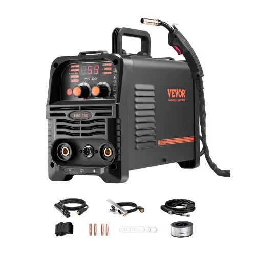 VEVOR MIG-Schweißgerät, 130 A synergetische MIG-Schweißmaschine, 3-in-1-Flusskern-MIG/MMA/Lift-TIG-Mehrprozess-Schweißer, Welder mit IGBT-Wechselrichtertechnologie und digitalem Anzeigebildschirm VEVOR MIG-Schweißgerät, 130 A synergetische MIG-Schweißmaschine, 3-in-1-Flusskern-MIG/MMA/Lift-TIG-Mehrprozess-Schweißer, Welder mit IGBT-Wechselrichtertechnologie und digitalem Anzeigebildschirm