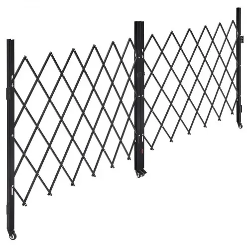 VEVOR Sicherheitstor abschließbar, doppelt klappbares Scherentor mit 360°-Lenkrollen, einziehbare Stahltore Outdoor, für Eingangssicherheit Garage Lager, Falttor 3200 x 1605 mm (B x H) Schwarz – Bild 9