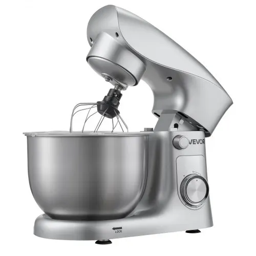 VEVOR Knetmaschine Küchenmaschine zum Backen, 1500 W Teigmaschine mit Edelstahlschüssel (4,2 L) & Knethaken & Rührbesen & Schneebesen, 10-Gang einstellbare kippbare Rührmaschine Standmixer – Bild 8
