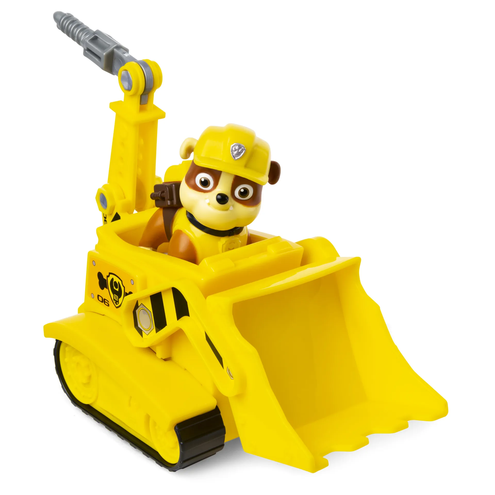 PAW Patrol , Baustellen-Fahrzeug mit Rubble-Figur (Sustainable Basic Vehicle/Basis Fahrzeug) – Bild 6