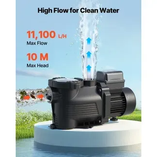 VEVOR Schwimmbadpumpe 400 W, Filterpumpe 11.100 L/H max. Fördermenge, Einstufige Poolpumpe, 3450 U/min, 10 m max. Förderhöhe, mit 24-Stunden-Timer & Filterkorb, für Aufstell- & Einbaupools, & Spas VEVOR Schwimmbadpumpe 400 W, Filterpumpe 11.100 L/H max. Fördermenge, Einstufige Poolpumpe, 3450 U/min, 10 m max. Förderhöhe, mit 24-Stunden-Timer & Filterkorb, für Aufstell- & Einbaupools, & Spas