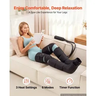 VEVOR Beinmassagegerät Lymphdrainage Gerät mit Luftkompression & 6 Modi, für Tägliche Entspannung, 9 Intensitätsstufen 3 Wärmestufen Automatische Abschaltfunktion, inkl. Aufbewahrungstasche Adapter VEVOR Beinmassagegerät Lymphdrainage Gerät mit Luftkompression & 6 Modi, für Tägliche Entspannung, 9 Intensitätsstufen 3 Wärmestufen Automatische Abschaltfunktion, inkl. Aufbewahrungstasche Adapter