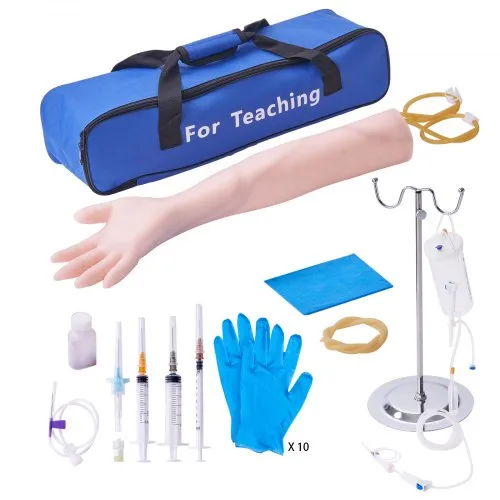 VEVOR Phlebotomie-Kit, IV Übungsarm Übungssätze, Phlebotomie-Arm-Praxis-Kit 560 x 130 x 70 mm, Trainingsarm für Intravenöse Injektion Inkl. IV-Ständer, Infusionsschlauch, Aderpresse usw. VEVOR Phlebotomie-Kit, IV Übungsarm Übungssätze, Phlebotomie-Arm-Praxis-Kit 560 x 130 x 70 mm, Trainingsarm für Intravenöse Injektion Inkl. IV-Ständer, Infusionsschlauch, Aderpresse usw.