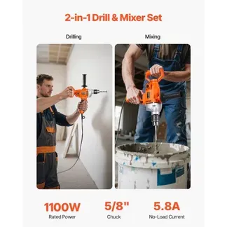VEVOR elektrische Bohrmaschine 15,89 mm mit Mixer Bohrmaschinenmischer 850 U/min 3,2 A Mischbohrmaschine mit D-Griff zum Bohren & Mischen multifunktionale Bohrgerät mit Mischer für Futter Zement VEVOR elektrische Bohrmaschine 15,89 mm mit Mixer Bohrmaschinenmischer 850 U/min 3,2 A Mischbohrmaschine mit D-Griff zum Bohren & Mischen multifunktionale Bohrgerät mit Mischer für Futter Zement