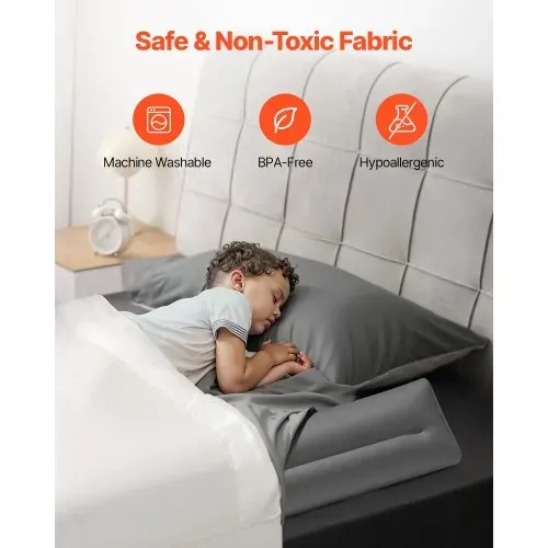 VEVOR Rausfallschutz Bett 1323x690x160 mm, aufblasbares Bettschutzgitter mit Sicherheitsklappe, TPU-Bettkantenschutz Kinderbett für Einzel-, Doppel- & Queen-King-Betten, leicht & tragbar – Bild 4