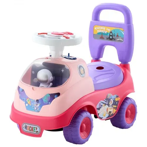 VEVOR Rutschauto, Rutscher für Kleinkinder, Rutschfahrzeug mit Hupe und Musik, 22 kg Tragkraft, Stauraum unter dem Sitz, Lauflernhilfe für Kleinkinder von 19 bis 36 Monaten, Rosa – Bild 10