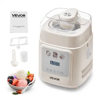 VEVOR automatische Eismaschine mit eingebautem Kompressor 1 L kein Vorgefrieren, Gelato und Ice Cream Maker mit 4 Modi, elektrischer Eismaschine Frozen Yogurt Sorbet Maker Weiß VEVOR automatische Eismaschine mit eingebautem Kompressor 1 L kein Vorgefrieren, Gelato und Ice Cream Maker mit 4 Modi, elektrischer Eismaschine Frozen Yogurt Sorbet Maker Weiß