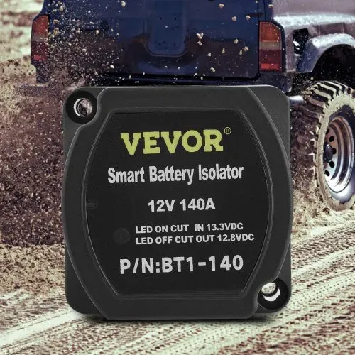 VEVOR Doppelbatterie Trennrelais 12 V Split Charge Kit, 140 A spannungsempfindliches Relais Set -30-105 ℃, automatisches Ladegerät & 2 m Kabel Set für Lastwagen, Wohnmobil, Werkstatt, Auto & Schiff – Bild 7